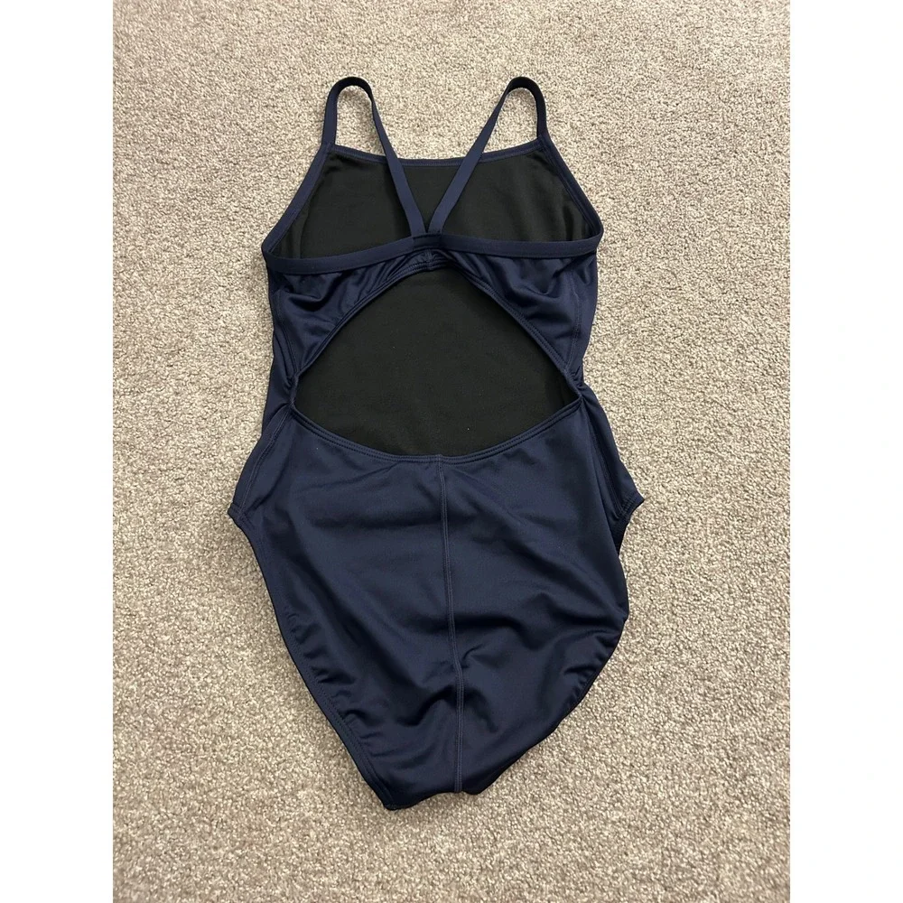 The Finals One Piece Swimsuit Womens 38L Navy Blue Excellent Racerback Athletic